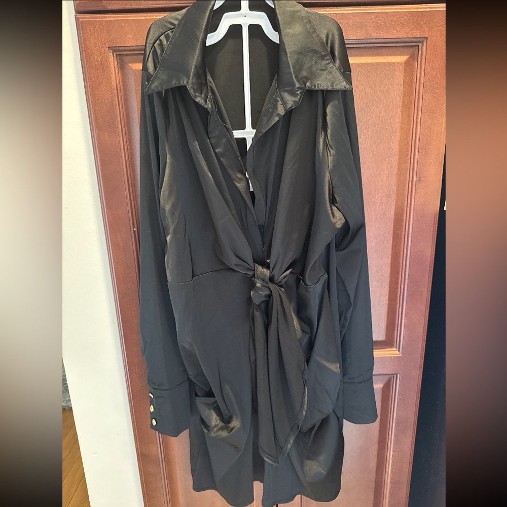 Elegant Black Satin Blouse